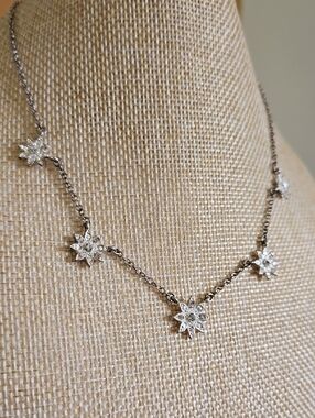 Silver-tone Starburst Necklace